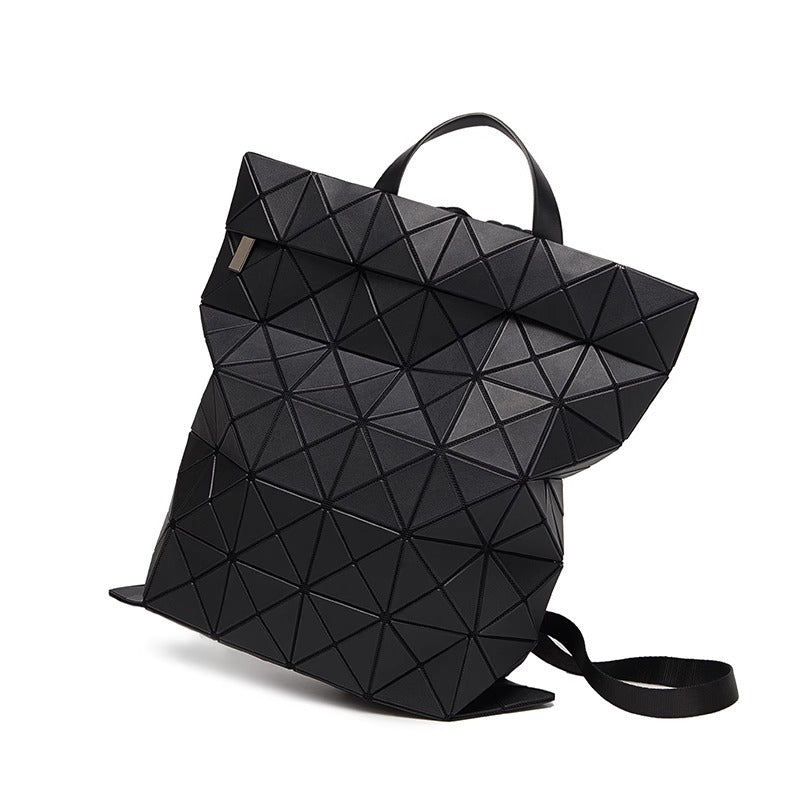 日韩新款男女通用几何菱格双肩包学生书包大容量电脑包旅行背包潮