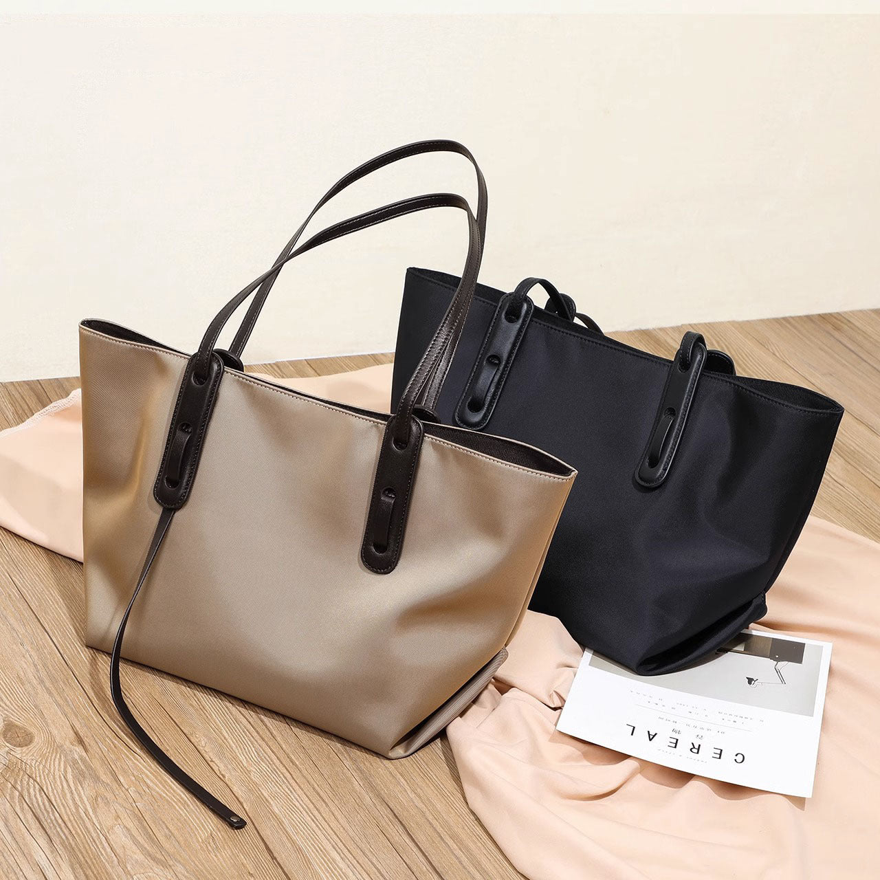 洋气大容量ins托特包时尚百搭放电脑文件韩版休闲单肩斜挎包代发