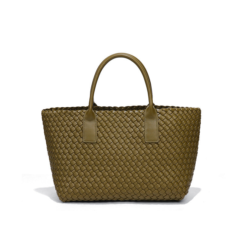 新款女士手提包高级感大容量百搭子母包通勤百搭简约手工编织包包