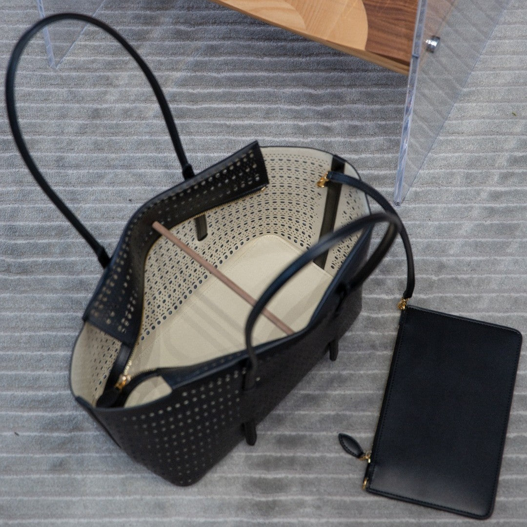 2025新款韩版时尚大容量镂空设计单肩子母包休闲百搭托特包包