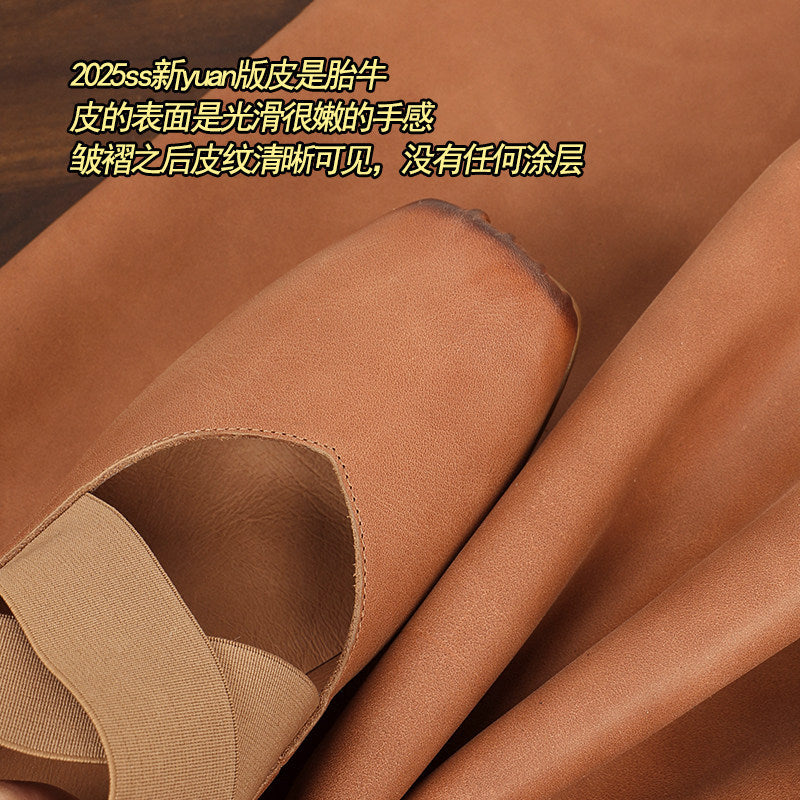 坚持高品质~2026新款5cm跟高小牛皮手工打蜡粗跟真皮玛丽珍单鞋潮