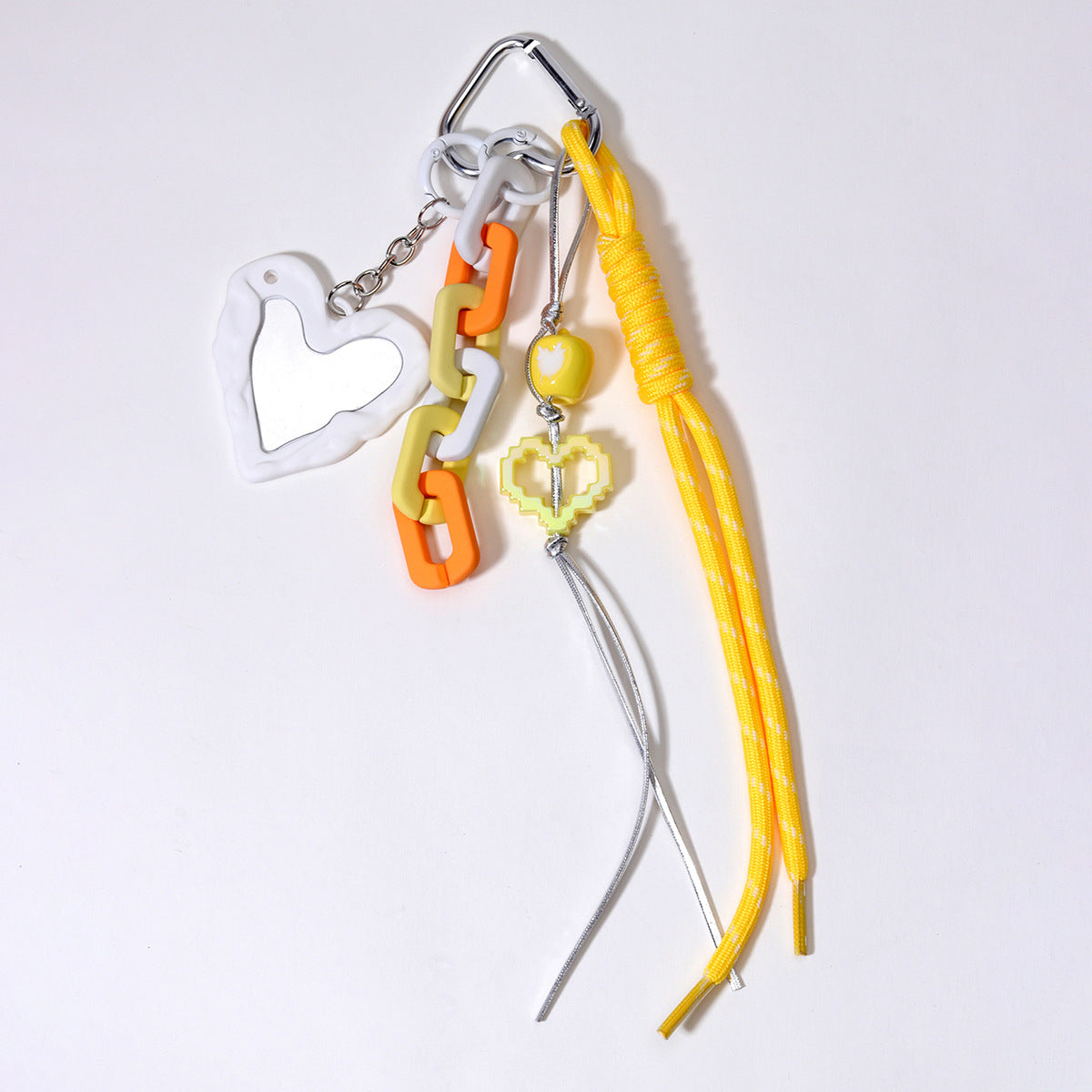 企业文化礼品磨砂亚克力链条镜子挂件苹果串珠桃心亚克力包包挂件