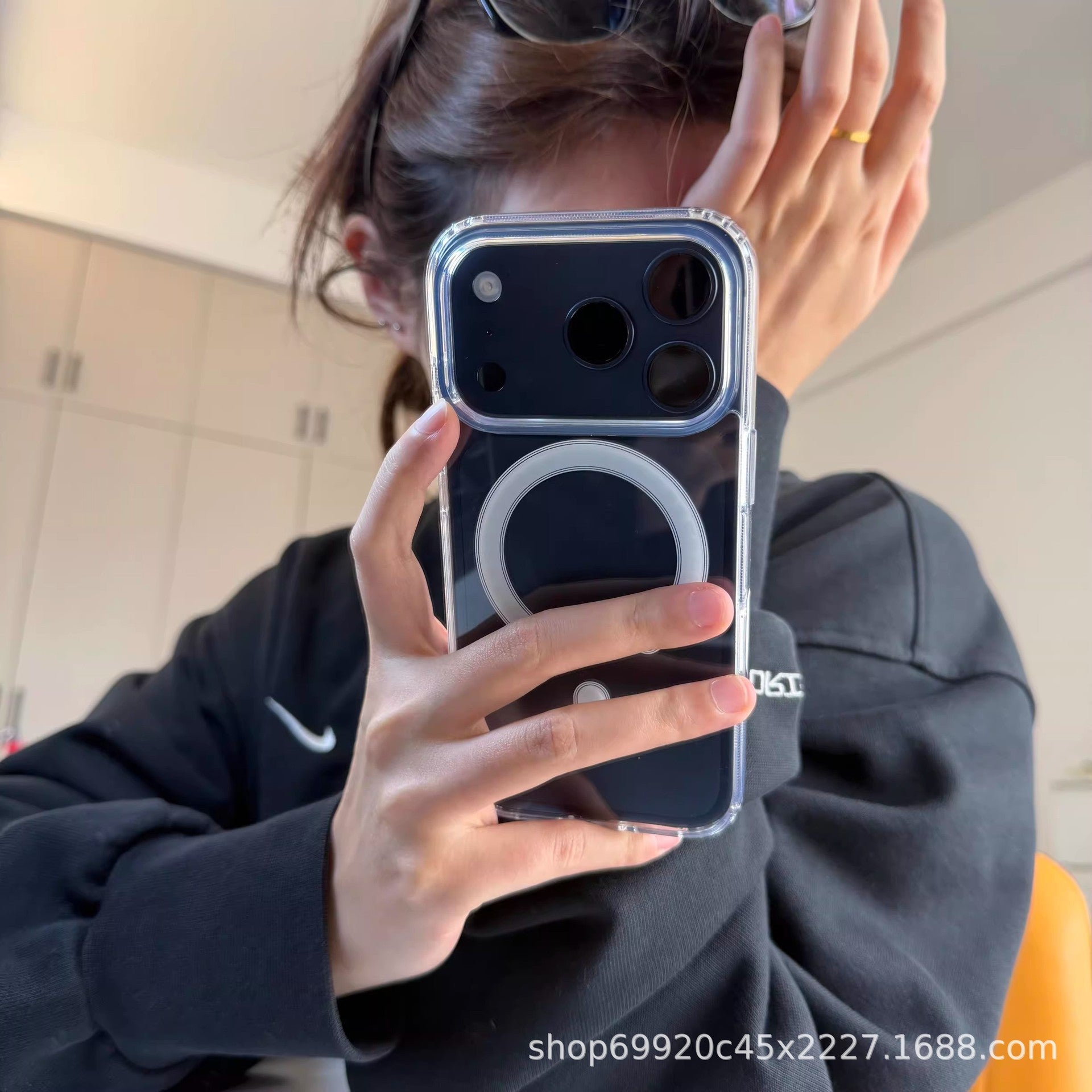 亚马逊跨境适用于苹果17promax手机壳磁吸透明iphone16防摔保护套