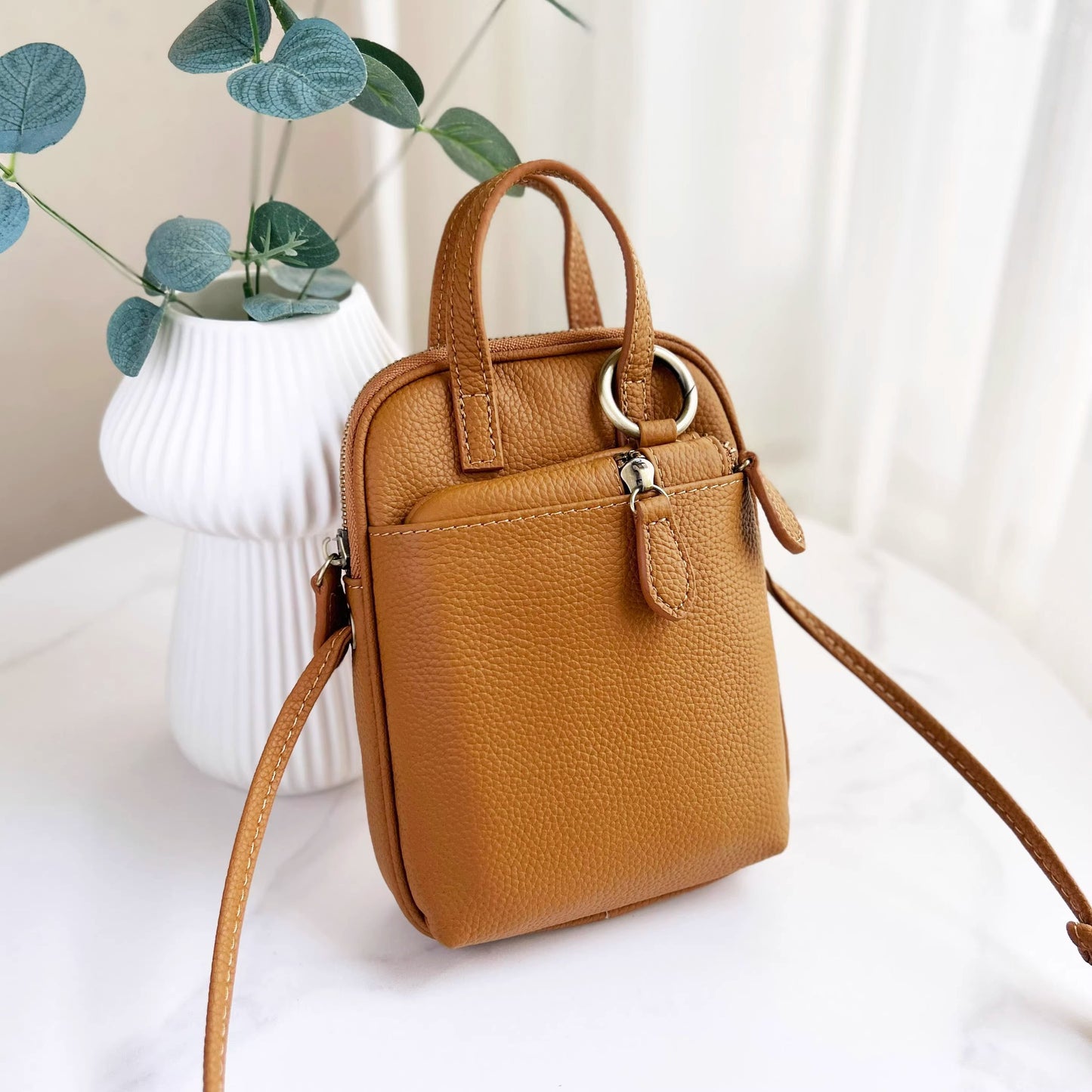 新款零钱钥匙包软皮文艺复古迷你小包包2024真皮手机包女斜挎小包