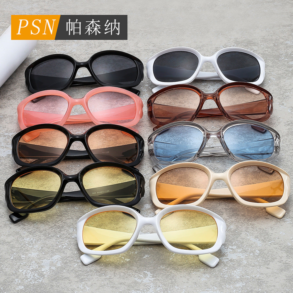 PC全框塑料牙太阳镜 海洋片果冻色防紫外线墨镜厂家现货跑量眼镜