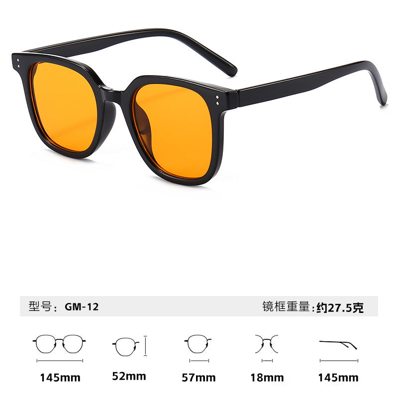 2025新款gm墨镜百搭显瘦高级感时尚圆框出街防晒太阳眼镜男女同款