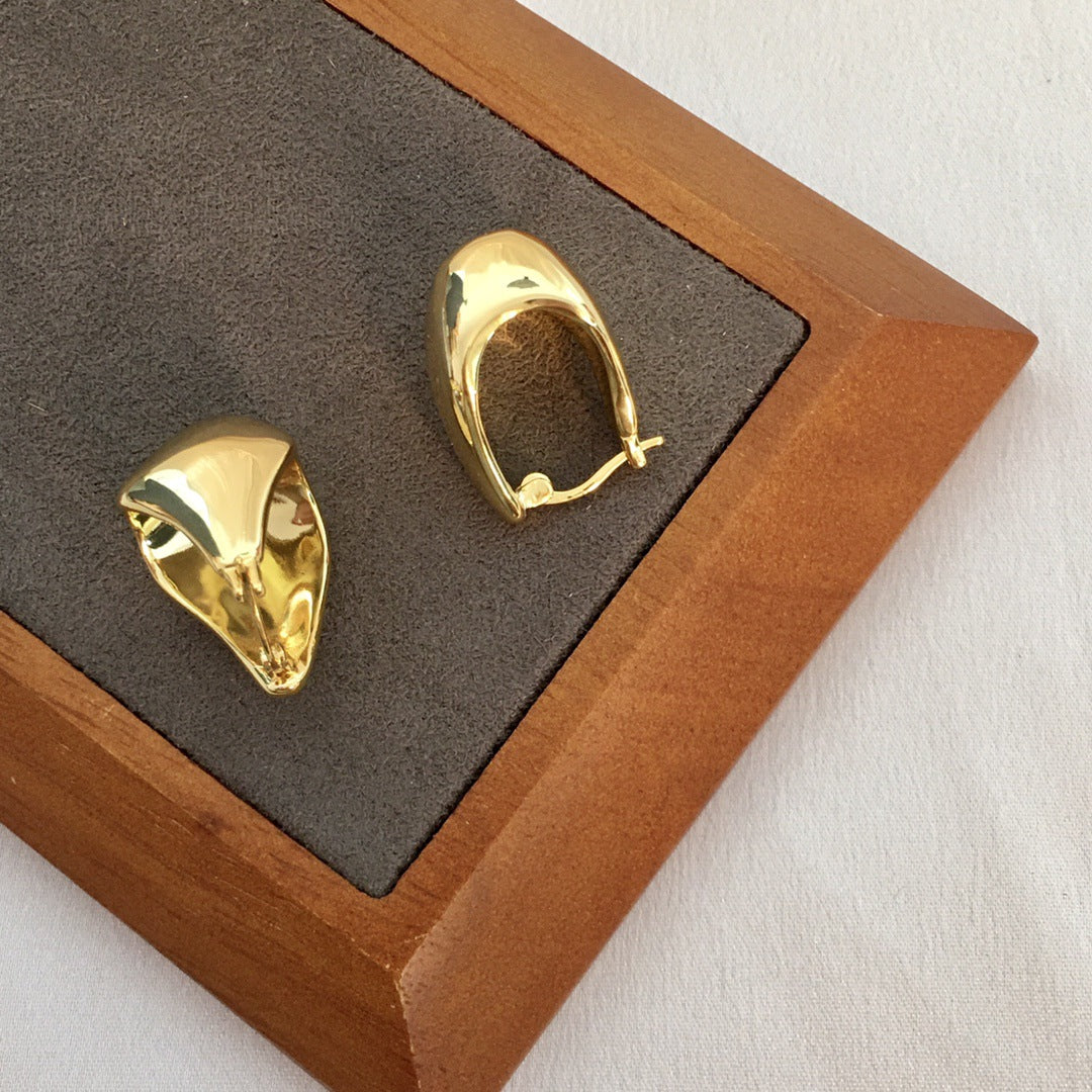 BV家21新款水桶包耳环女高级感气质光面菜篮子包包几何形耳扣