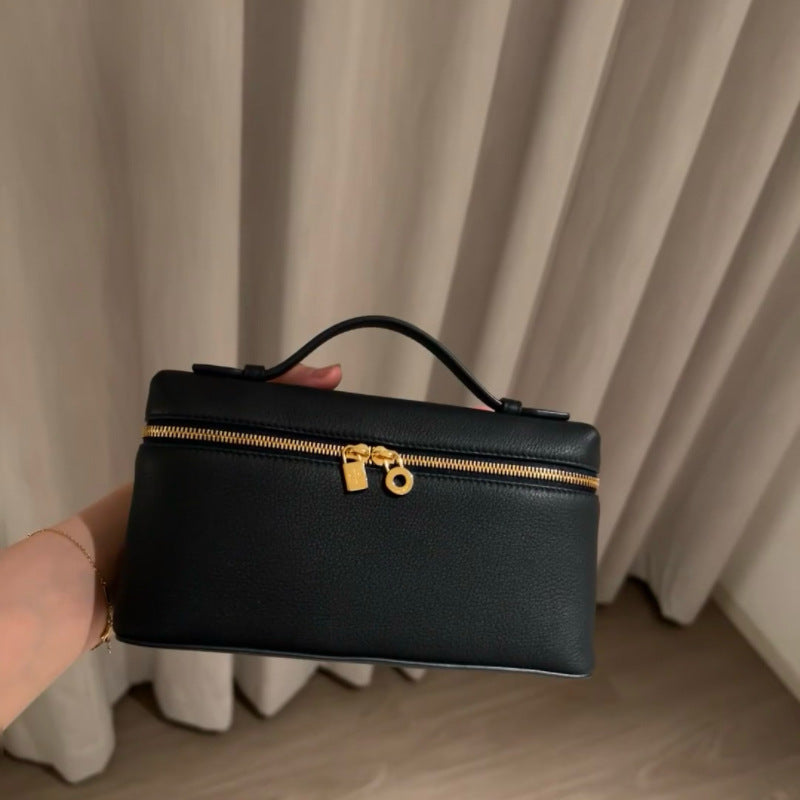 跨境LP饭盒包lp19盒子包真皮女包gigi同款piana手提单肩斜跨包女