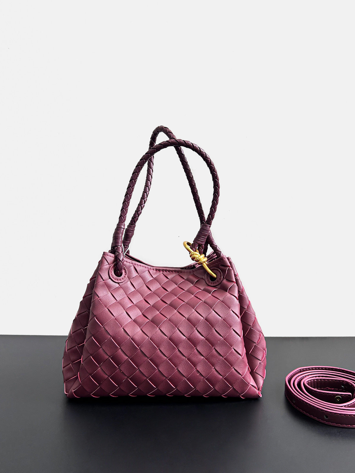 2024新款真皮编织降落伞包舒淇同款手提菜篮子大容量牛皮水桶包