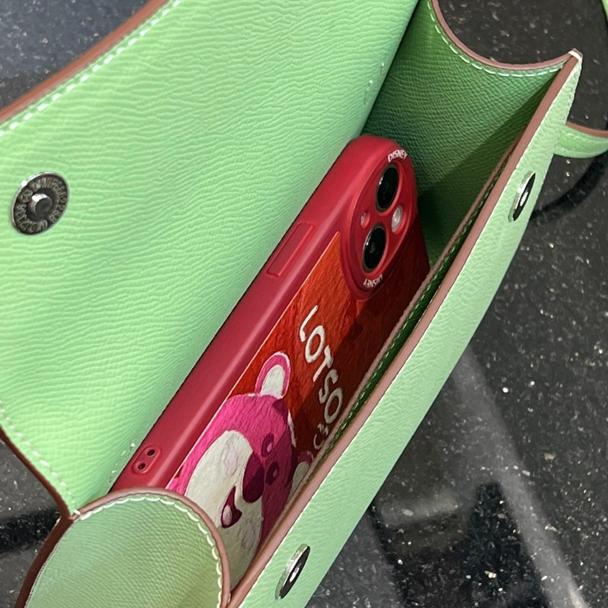 2024新款真皮中古款小腰包女手掌纹小方包简约通勤肩斜挎信封包潮