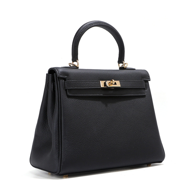 凯利包包头层牛皮大容量真皮女包铂金凯丽轻奢手提单肩斜挎包通勤