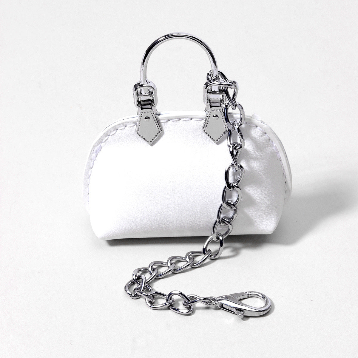 春夏新款迷你小PU皮包挂饰汽车钥匙扣儿童书包少女包包挂件白色