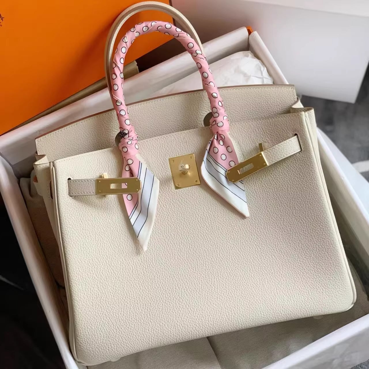 欧美外贸款头层牛皮荔枝纹铂金包真皮女包手提包单肩斜挎凯莉大包