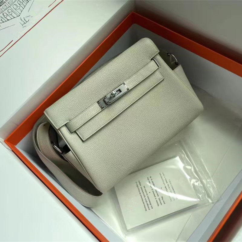 凯丽messenger邮差头层togo牛皮包百搭复古高级感单肩斜挎马鞍包