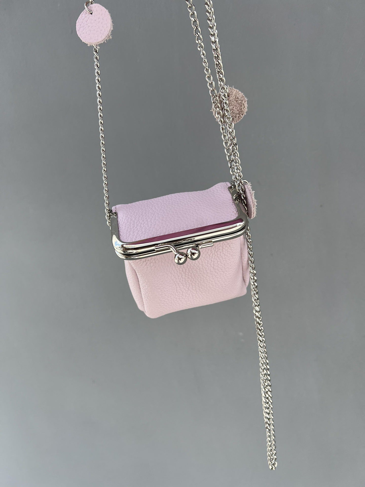 新款真皮迷你口红包ins风头层皮多功能口红盒便捷零钱硬币收纳包