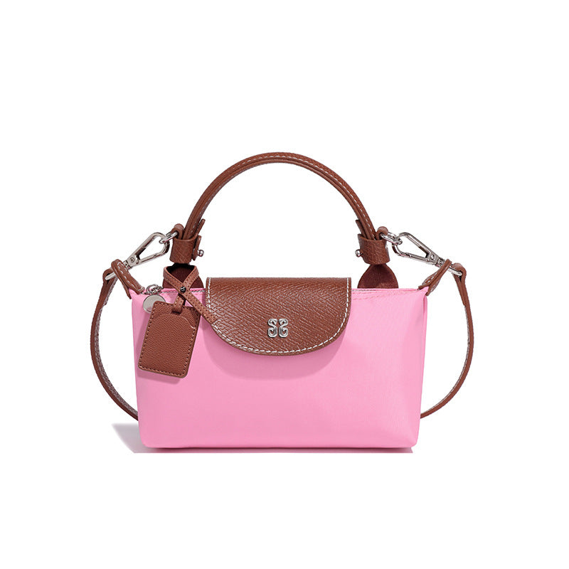 设计感女包百搭斜挎包小众迷你可爱饺子包时尚潮流拼色手提单肩包