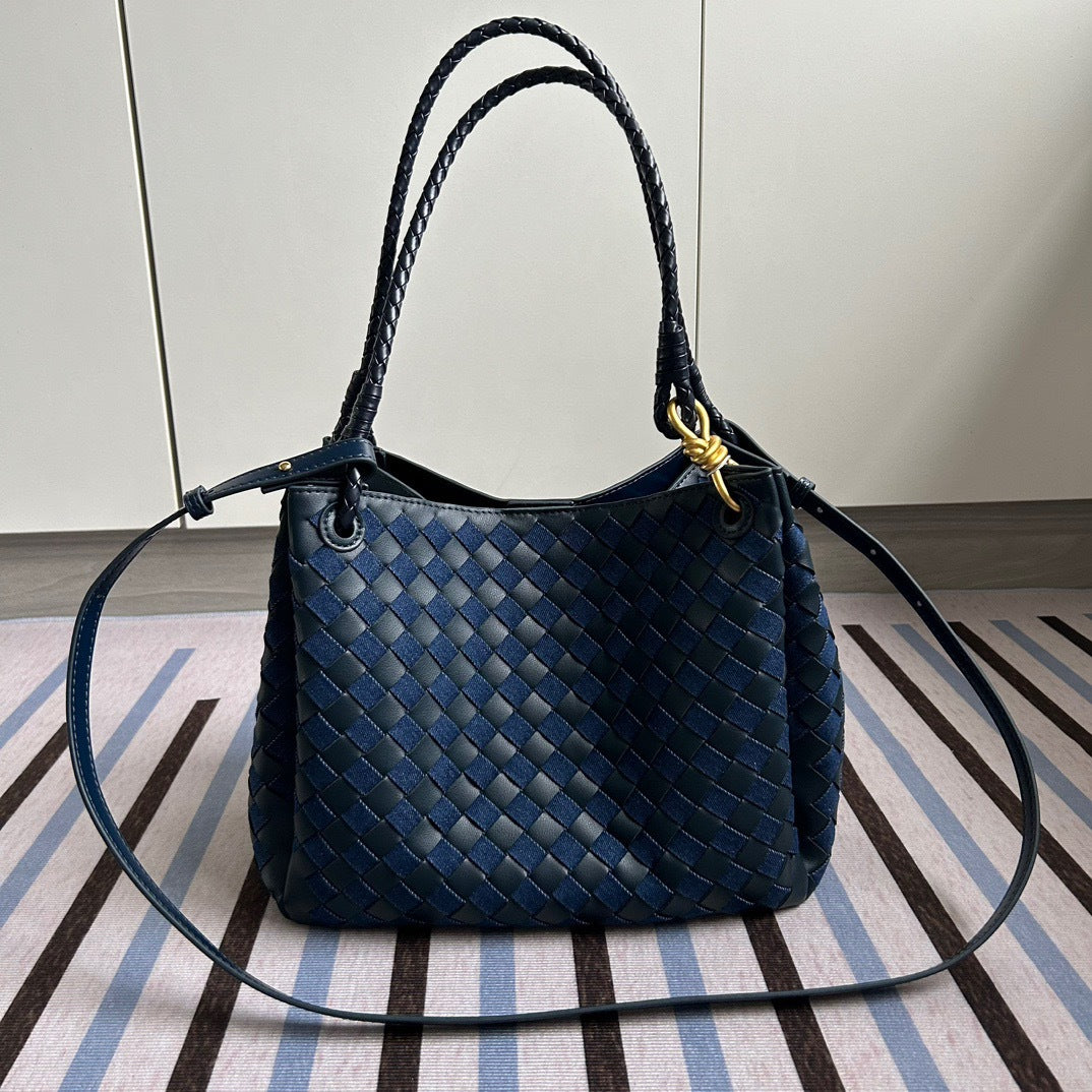 舒淇同款编织降落伞包包大容量通勤手拎托特包敞口拉绳妈咪子母袋