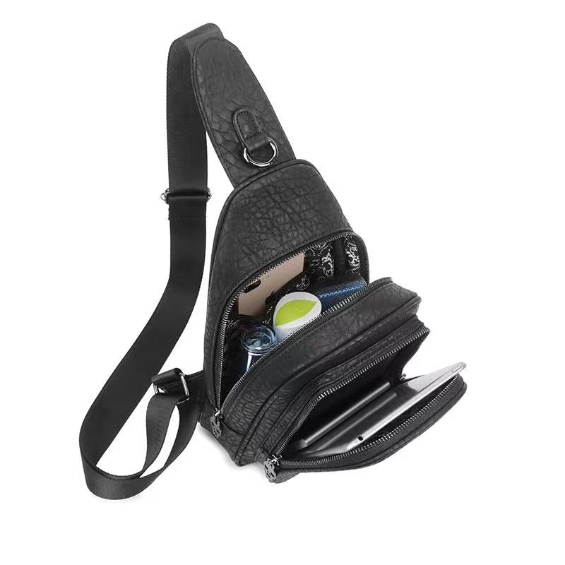 欧美街头流浪 潮酷骷髅胸包 跨境新款个性朋克包大容量单肩包腰包