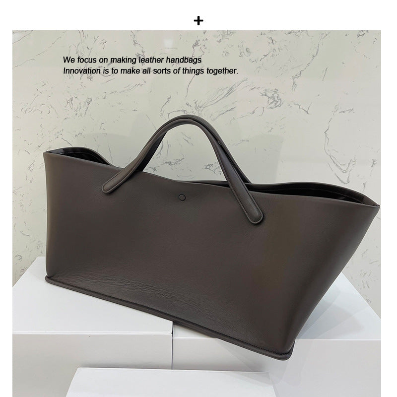 法式小众包包真皮女士手提包休闲百搭高级感大容量通勤斜挎托特包