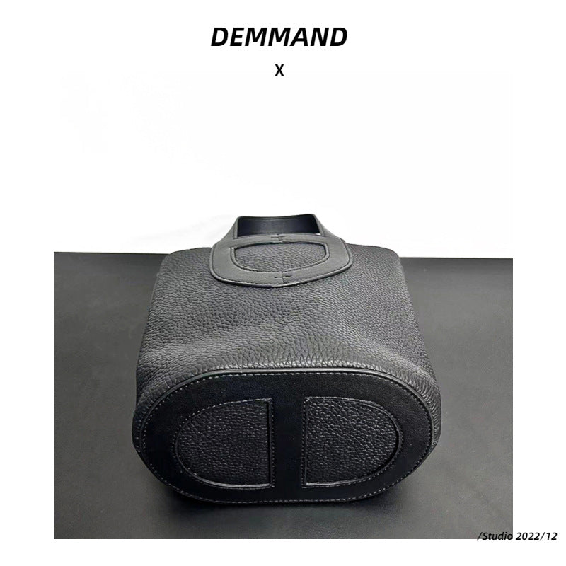 牛皮真皮女包包2023新款菜篮子水桶包超软高级感猪鼻子斜挎手提包