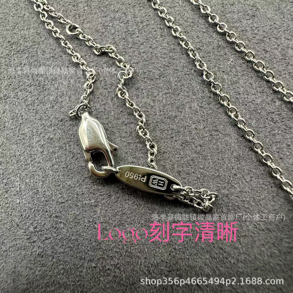 高版本海瑞太阳花项链纯银满钻花朵锁骨链网红款精工CNC厂家直销