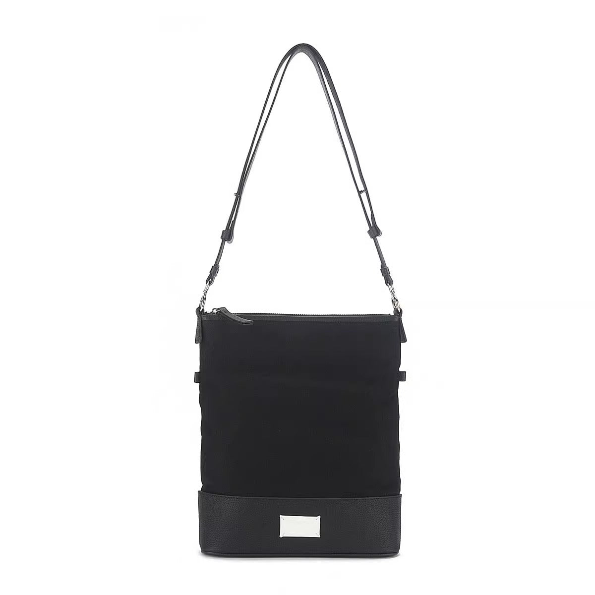 M6马吉5ac新款牛皮拼接帆布hobo腋下包高级感百搭单肩斜挎手机包