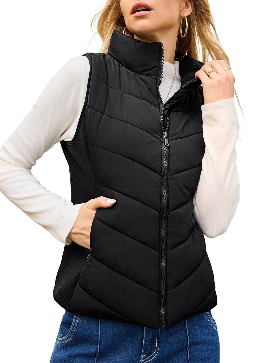 2025亚马逊独立站新款跨境女士棉服马甲背心