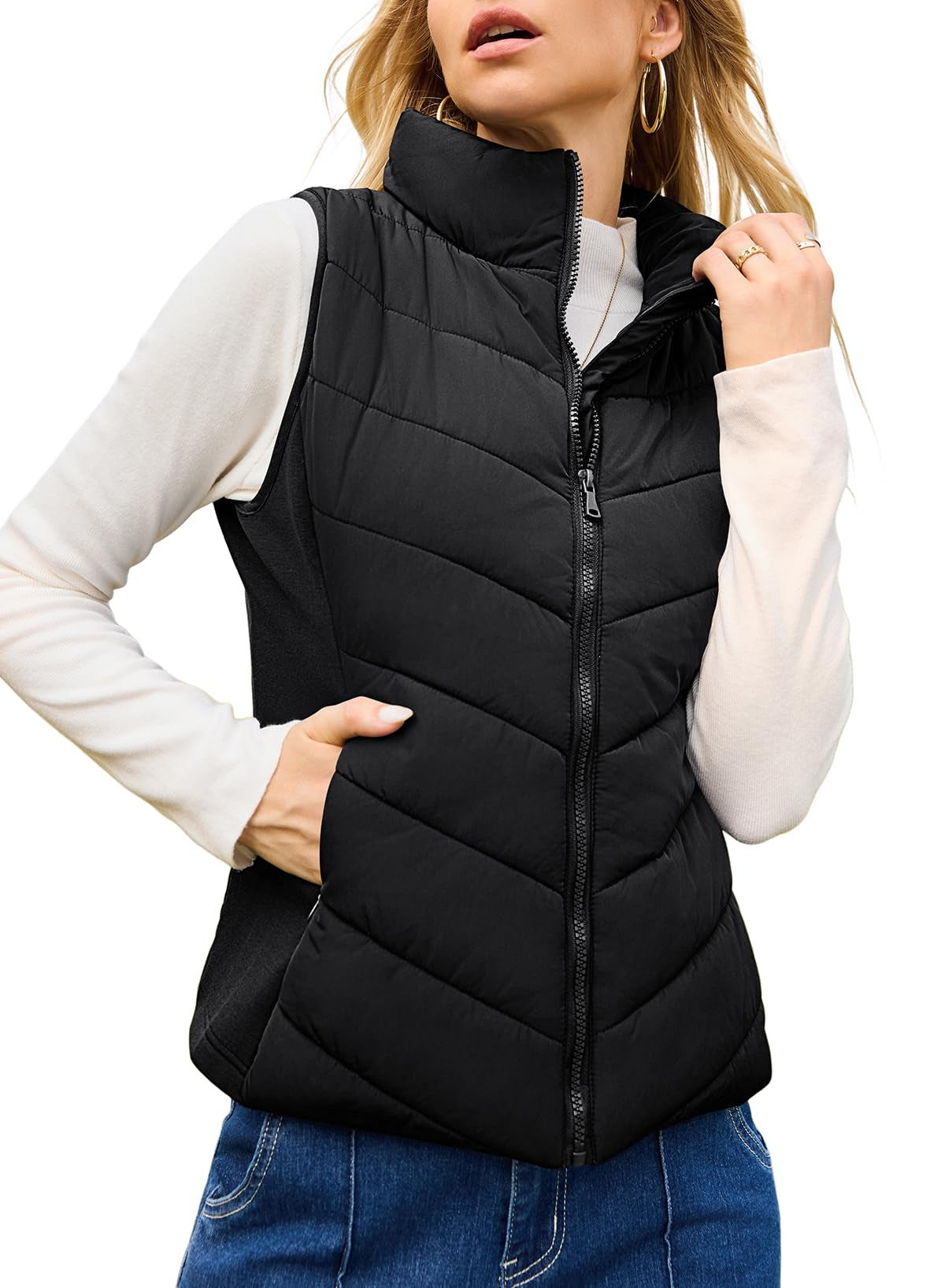 2025亚马逊独立站新款跨境女士棉服马甲背心