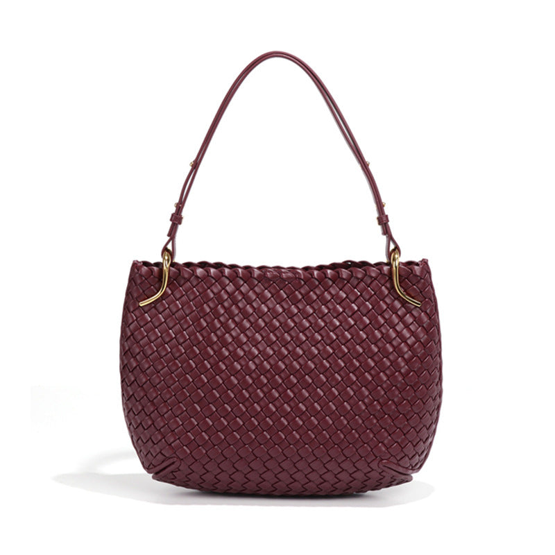 2024秋冬新款个性女包手工编织包大容量潮流单肩包质感时尚腋下包