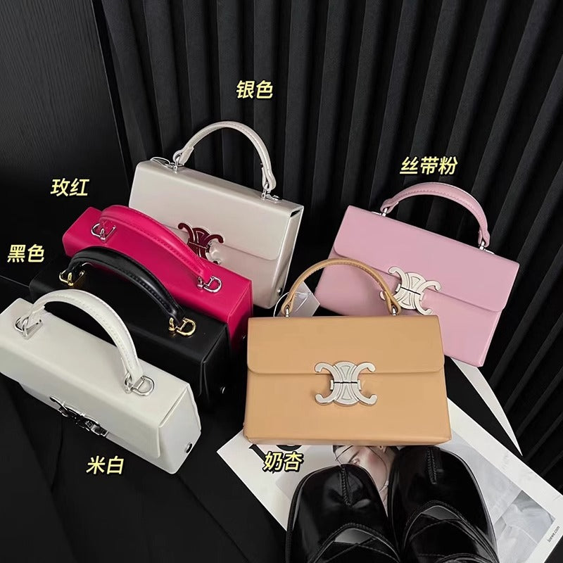 凯旋门方盒子包手提包包女包真皮24新款简约通勤单肩斜挎包小方包