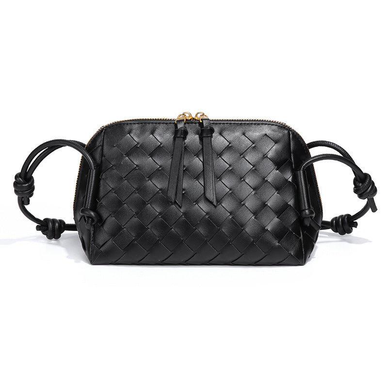 跨境新款手工编织包质感潮流百搭单肩斜挎女包时尚小众设计贝壳包