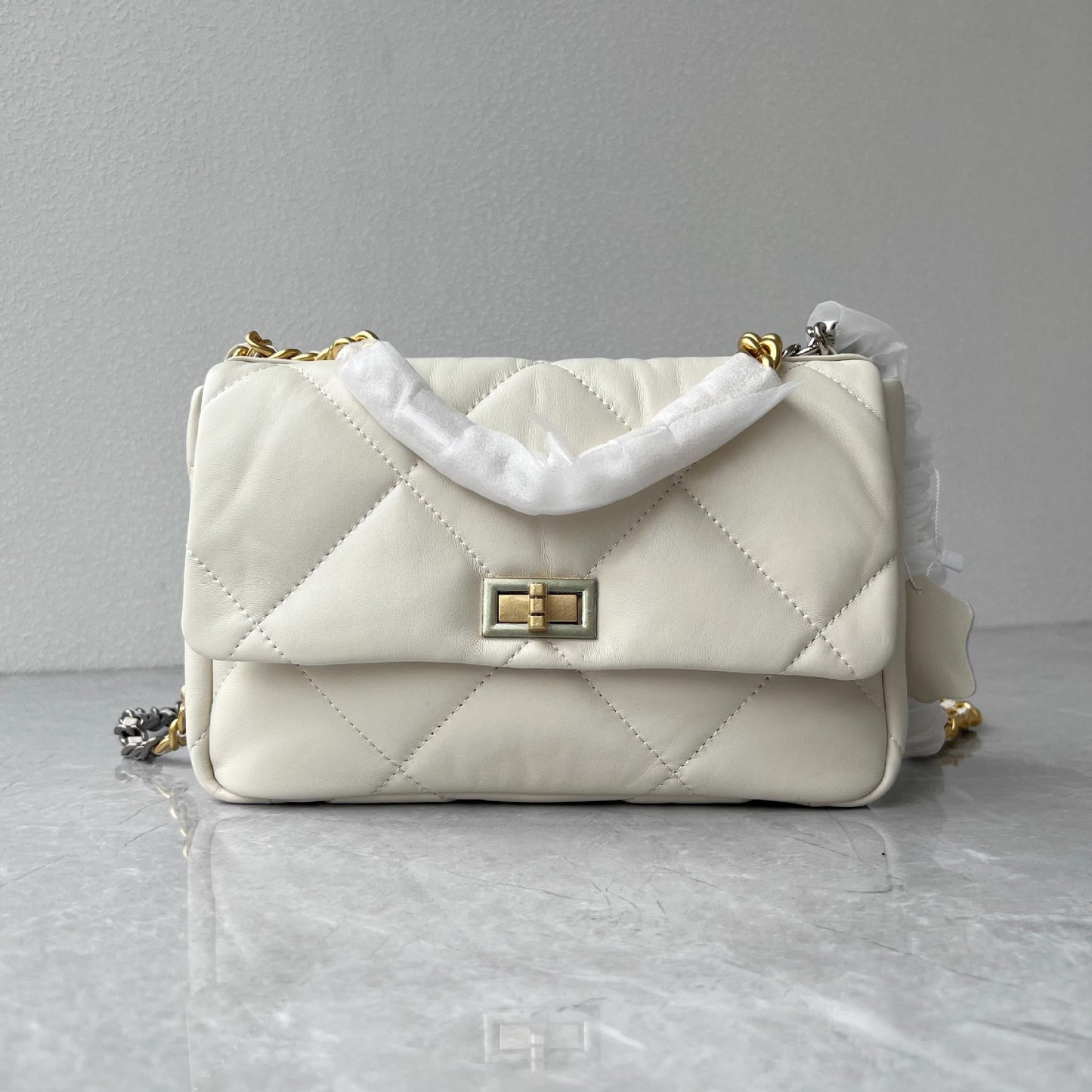 进口头层羊皮女包2024小香链条单肩大容量菱格时尚斜跨真皮女包厂