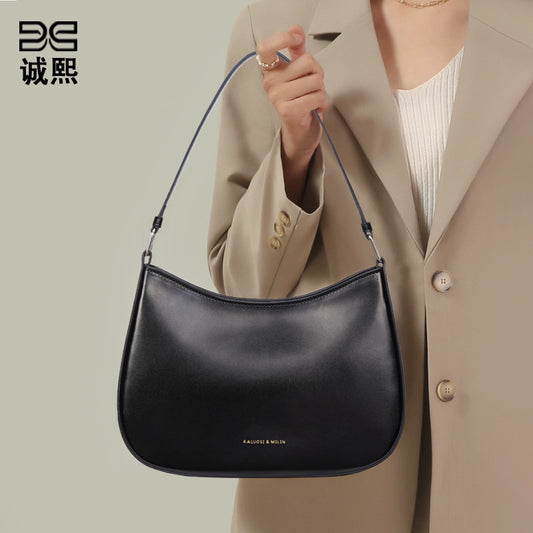 复古高级感手提单肩包韩国小众潮流百搭新月包外贸质感简约腋下包
