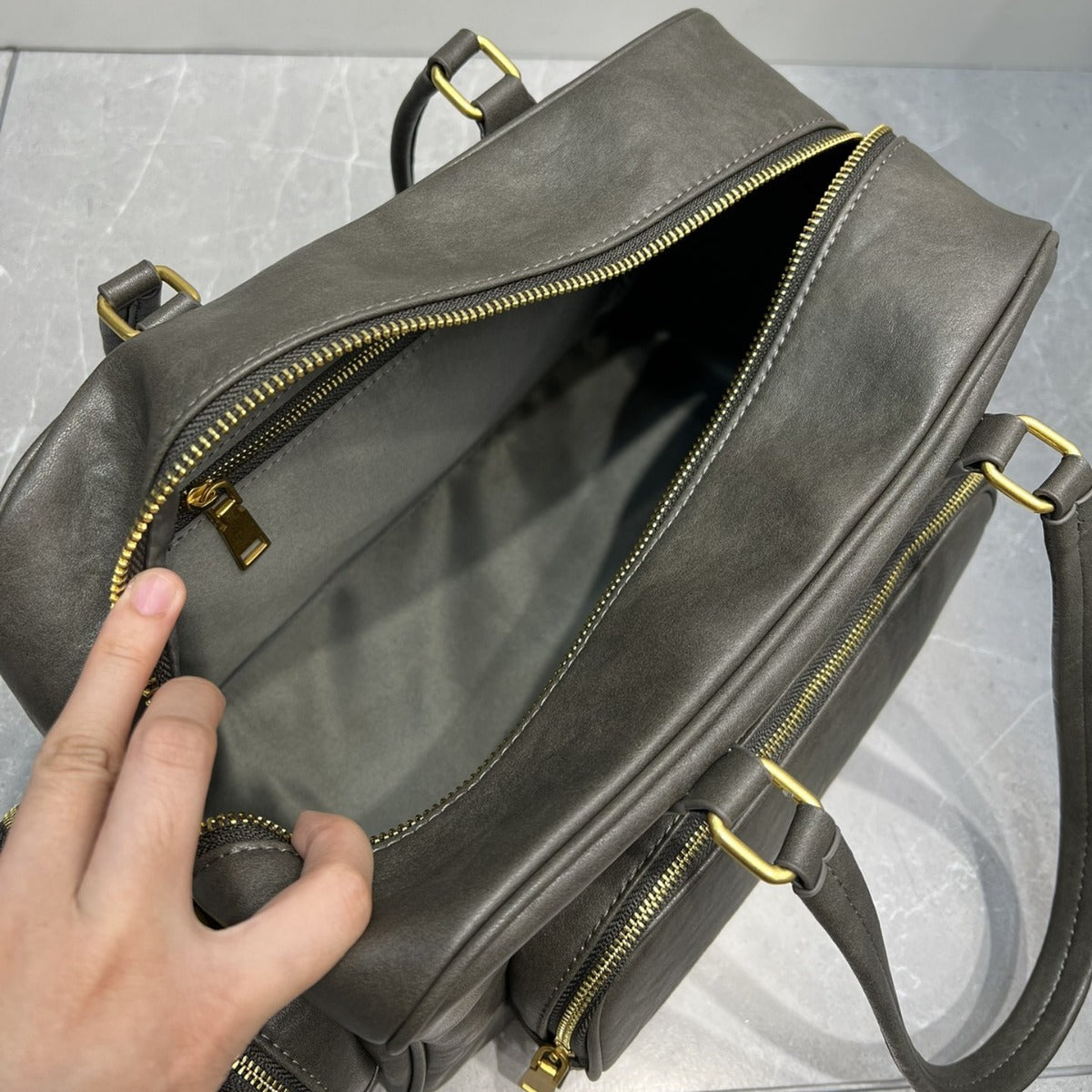 植鞣牛皮托特包大容量包包女式2024秋冬新款腋下单肩大包波士顿包