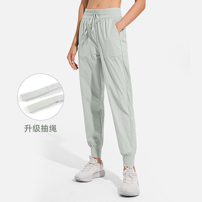 宽松休闲运动裤女抽绳束腿小脚显瘦跑步舞蹈瑜伽裤透气长裤健身服