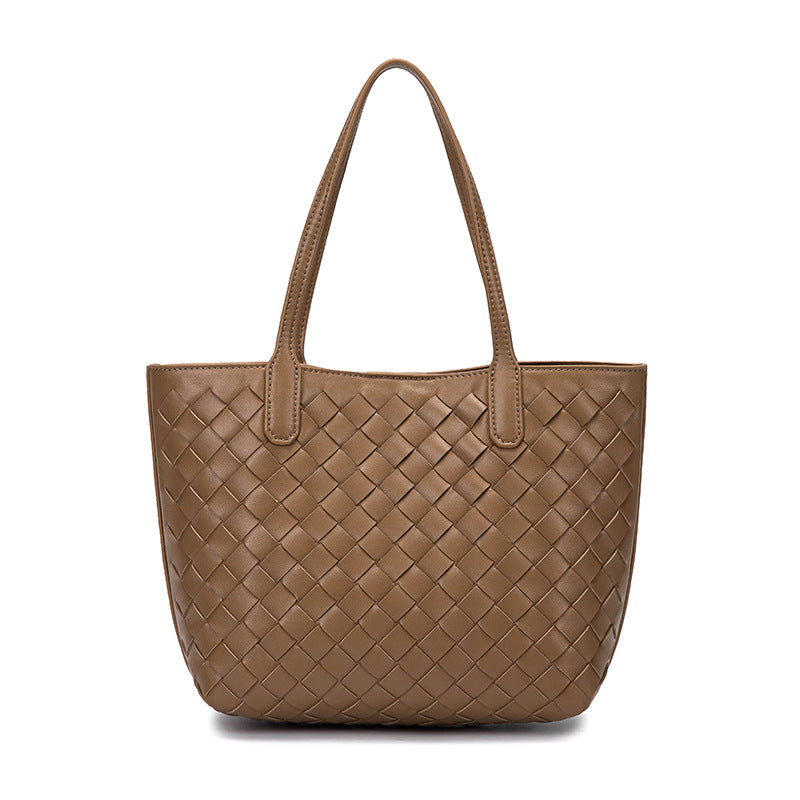 2025新款韩版菜篮子编织女包托特包大容量两件套子母包女士手提包