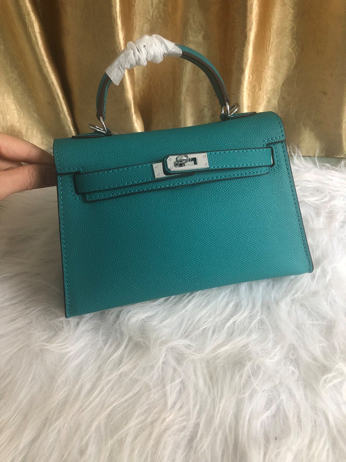 高级感2023新款二代凯莉包真皮女包手提包单肩斜挎潮爆头层