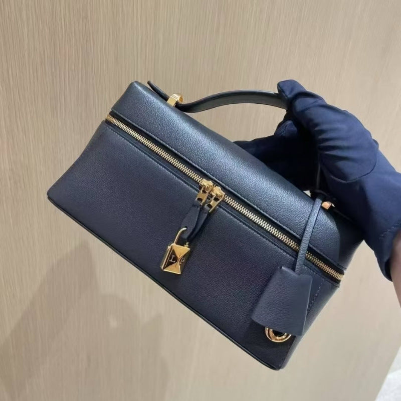 LP19饭盒包女2025新款高级感牛皮手提真皮凯莉包单肩斜挎23化妆包