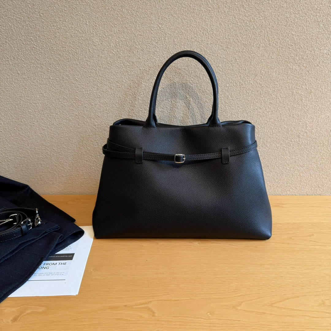 高级togo头层牛皮轻奢复古通勤包2024新款大容量手提包托特包包女