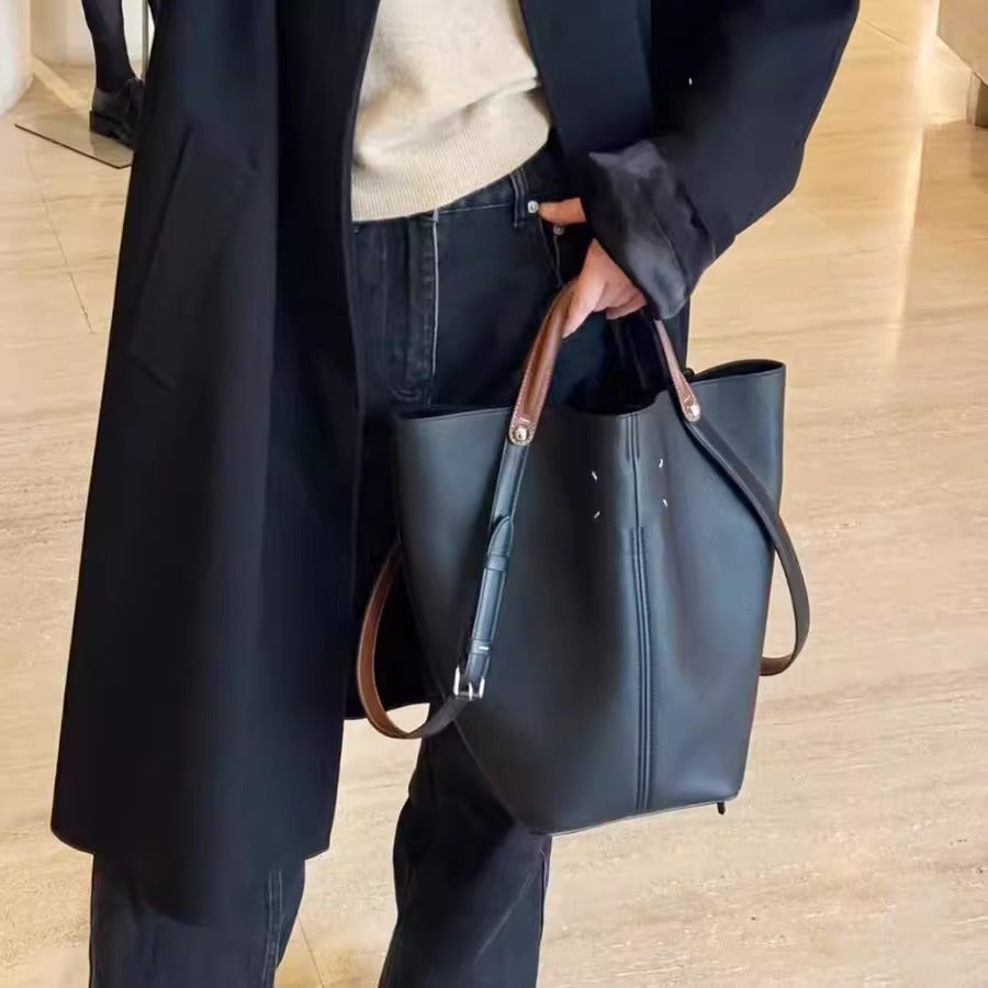 25ss托特包DRESSAGE头层牛皮单肩手提包腋下盛装舞步秀款水桶包