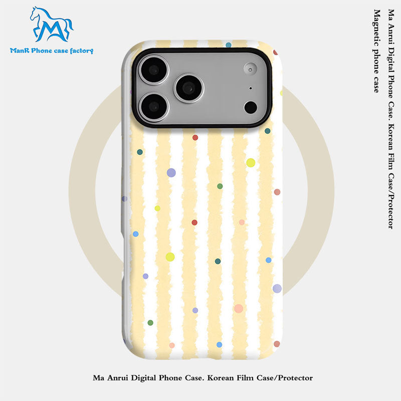 个性创意波点条纹菲林二合一适用苹果17pro手机壳iPhone16防摔套