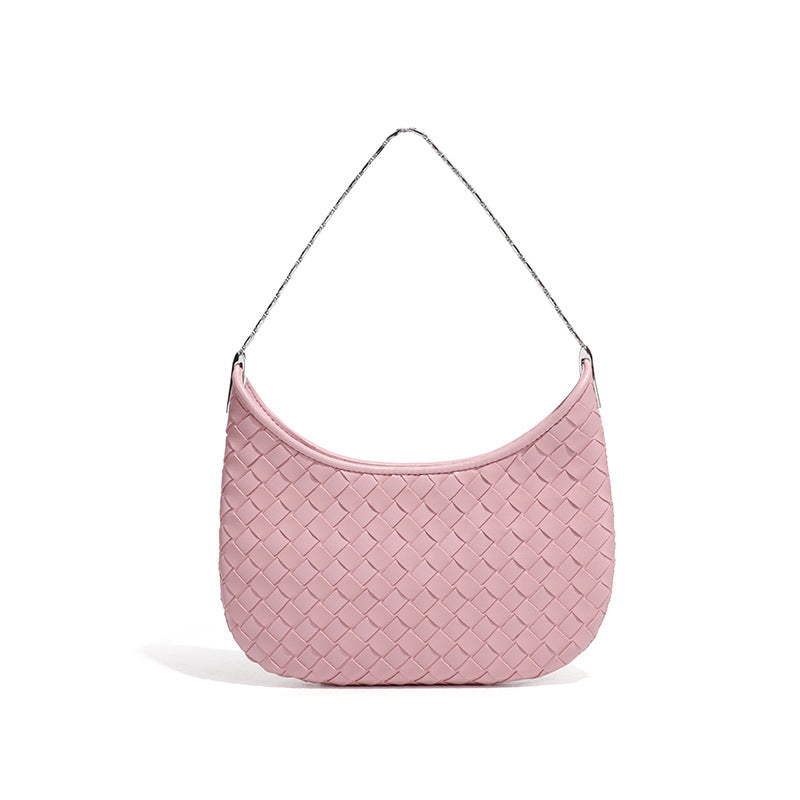 新款2025高级感单肩腋下女包质感潮流纯色编织包小众单肩斜跨包包