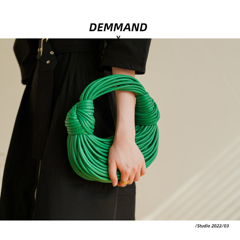 面条包手工编织绳结包小众设计打结拉面包面条包饺子云朵手提手拎