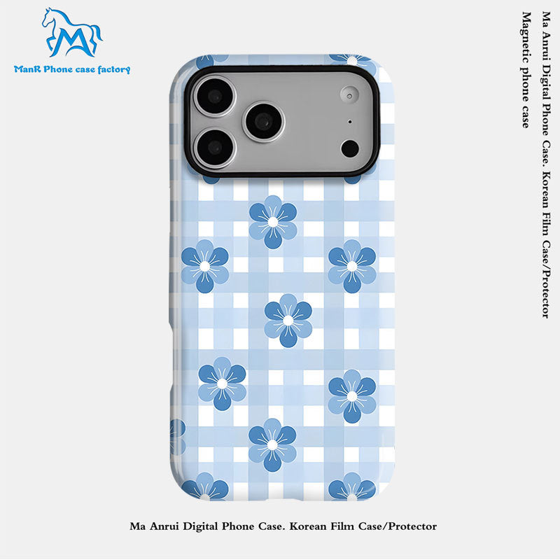亚马逊跨境格纹图菲林二合一适用苹果17promax手机壳iPhone16三星