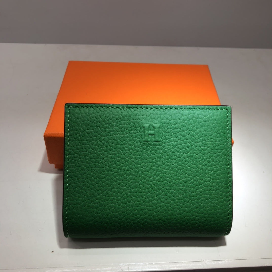 H家荔枝纹短款钱包 多功能凯莉链条包零钱包一体单肩斜挎小方包女