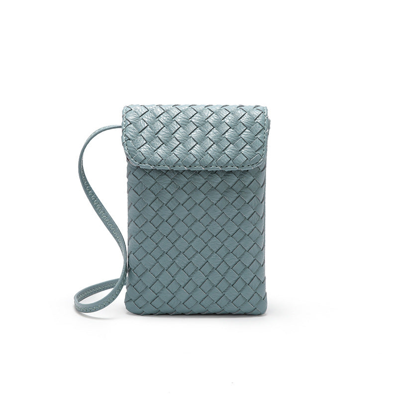 包包女2024新款韩版迷你编织可爱手机包零钱包单肩斜挎包一件代发