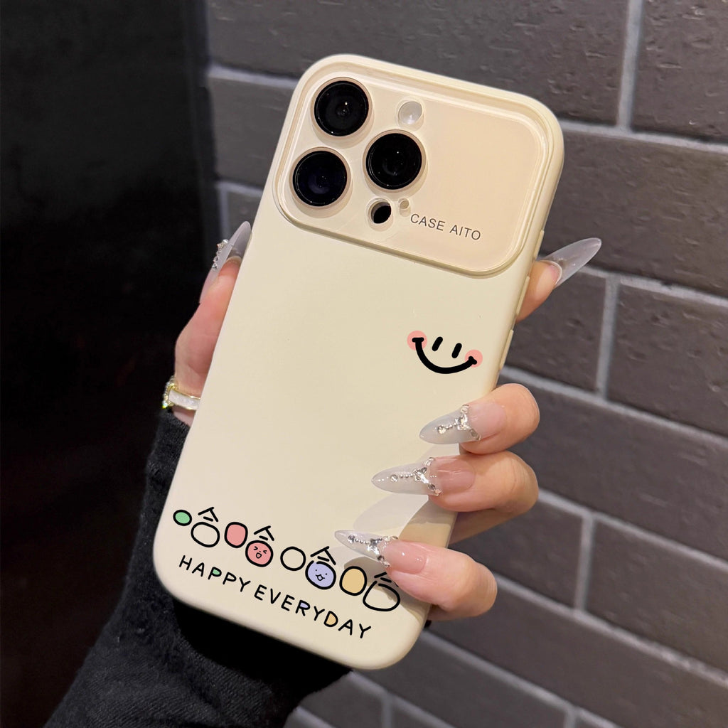 个性笑脸跨境爆款液态大视窗适用苹果17Promax手机壳iPhone16硅胶