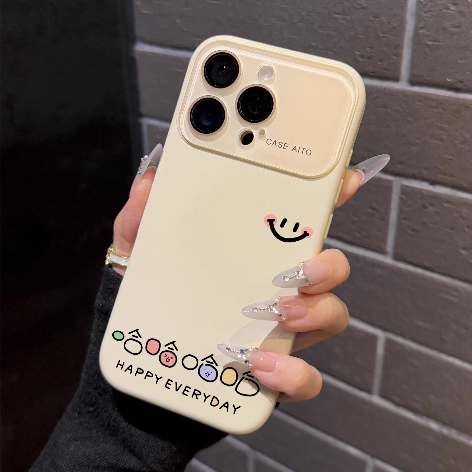 个性笑脸跨境爆款液态大视窗适用苹果17Promax手机壳iPhone16硅胶