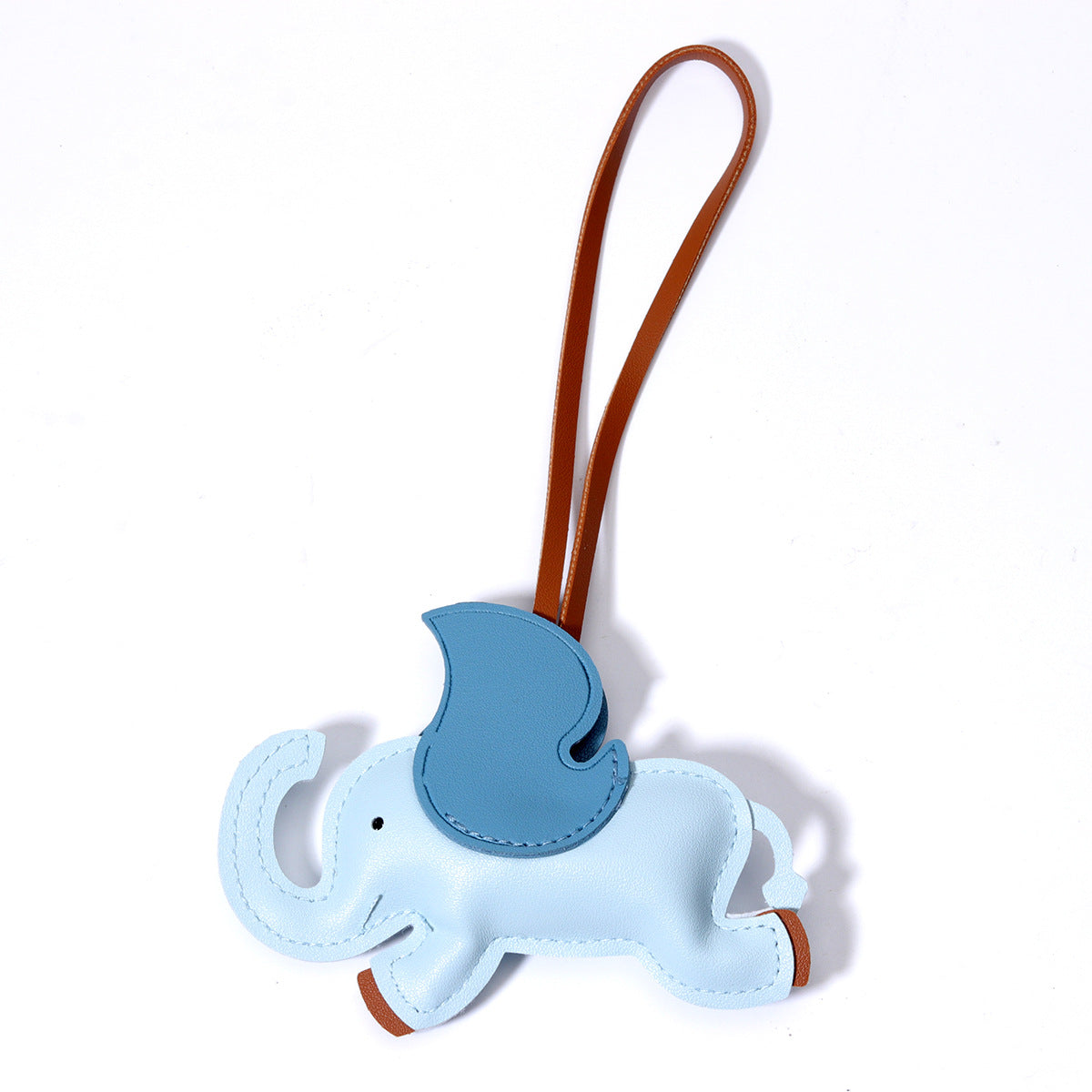 工厂批发定制时尚热销牛角包扣仿真皮挂饰挂件钥匙扣装饰品包包挂