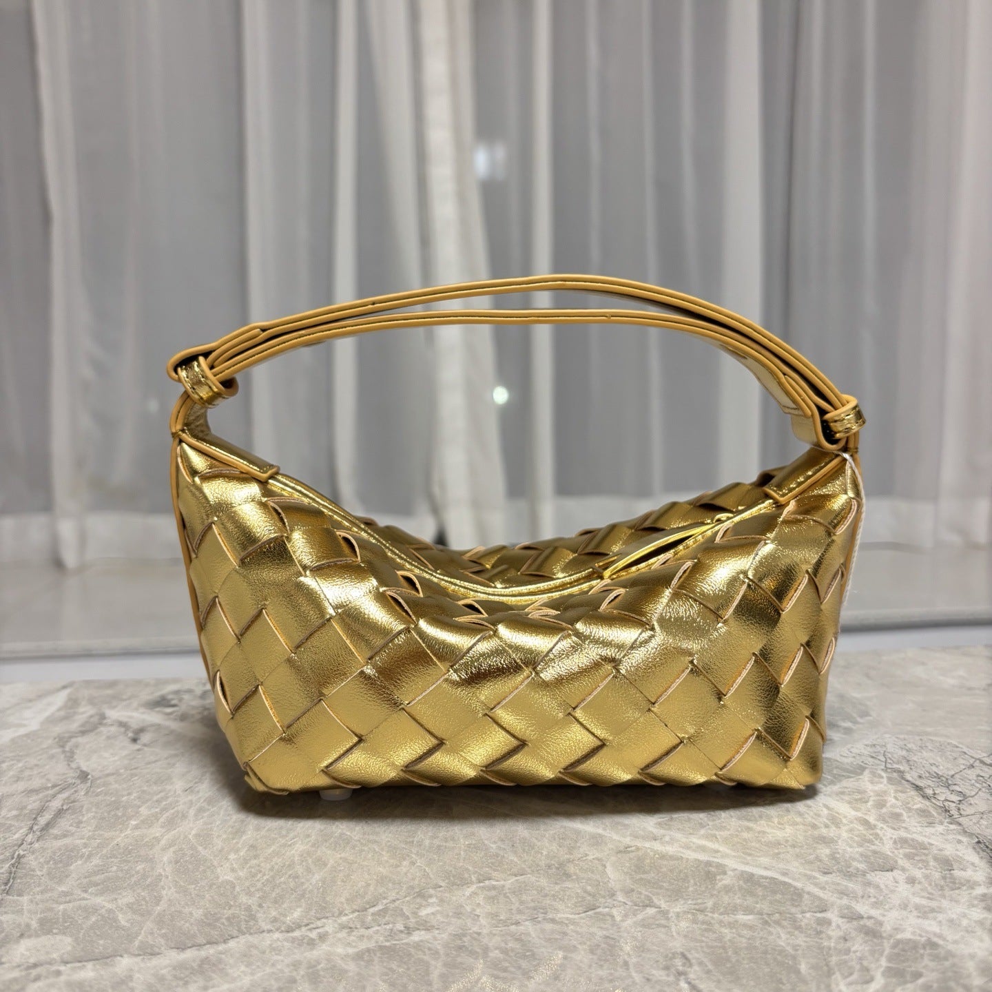 2025春季新款编织真皮手拎饭盒包小众设计简约跨境单肩斜挎女包包